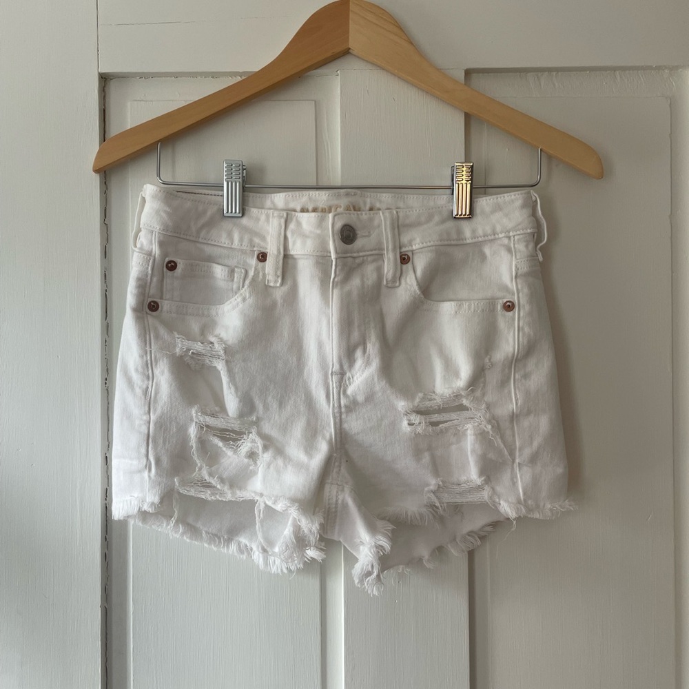 American Eagle White High Rise Shortie Shorts